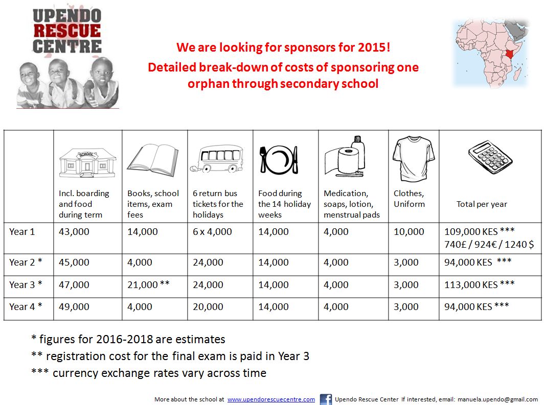 Secondary School Sponsorship Cost Breakdown